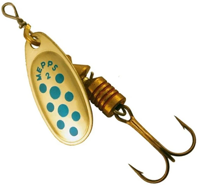 Mepps Comet Gold Blue Dot Spinners